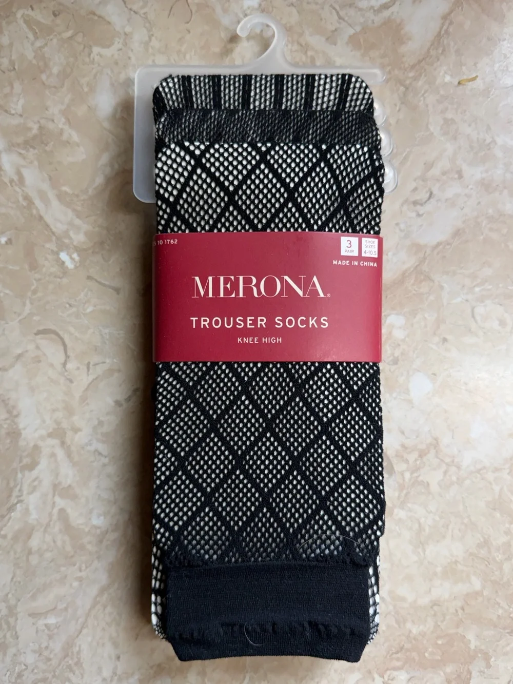 Merona Black Patterned Trouser Knee High Socks 3 Pair Set New with Tag